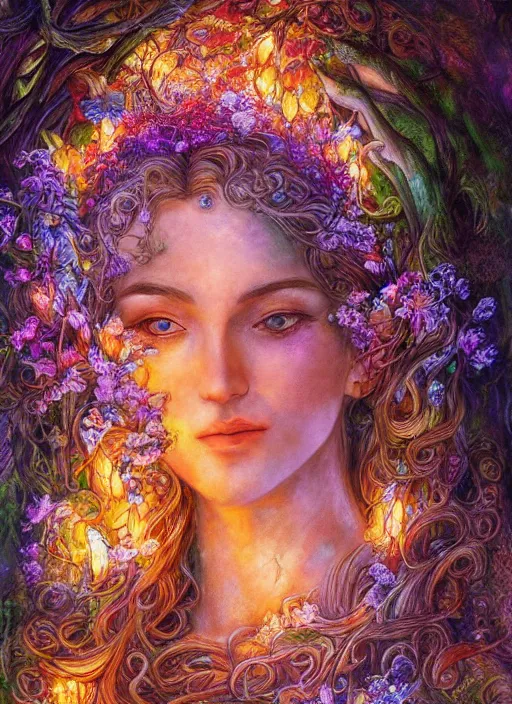 Image similar to Nature Goddess, ambient lighting, 4k, josephine wall, artstation