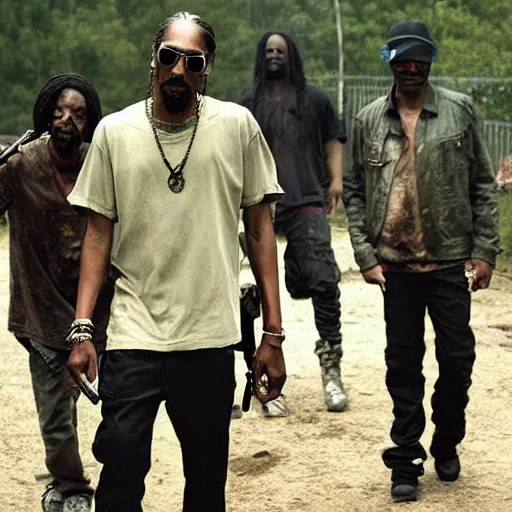 Prompt: Snoop Dogg in The Walking Dead