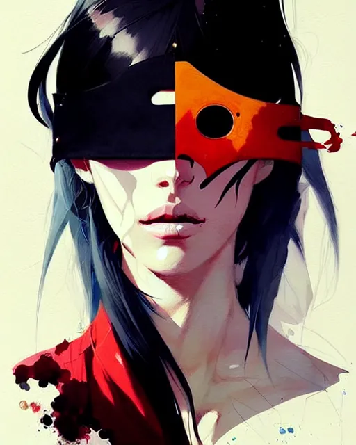 Image similar to a ultradetailed beautiful painting of a stylish woman with an eyepatch, by conrad roset, greg rutkowski and makoto shinkai trending on artstation