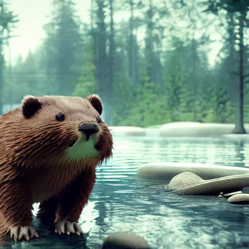 Image similar to hyperrealistic dslr film still of justin bieber disguised as anthropomorphous ( beaver ), stunning 8 k octane comprehensive 3 d render, inspired by istvan sandorfi & greg rutkowski & unreal engine, perfect symmetry, dim volumetric cinematic lighting, extremely hyper - detailed, incredibly real lifelike attributes & flesh texture, intricate, masterpiece, artstation