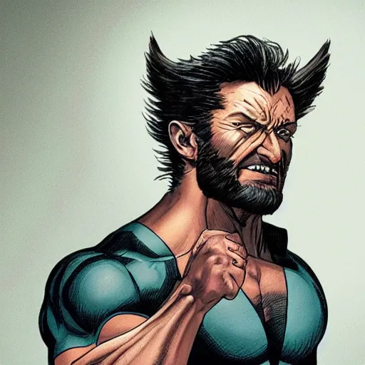 Image similar to photo of wolverine doing late art