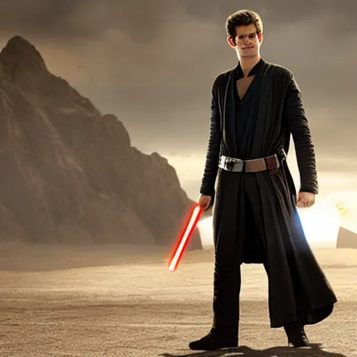 Prompt: a film still of andrew garfield as a jedi in star wars realistic, detailed