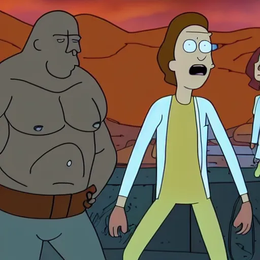Image similar to dwayne johnson in rick and morty 4 k detailed