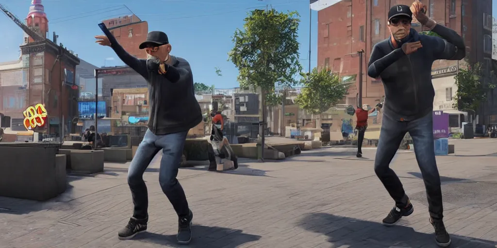 Prompt: tim cook as a watch dogs 2 character