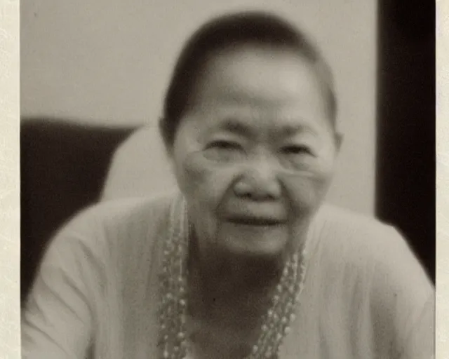 Prompt: old photograph of my grandma taken in manila circa 1996