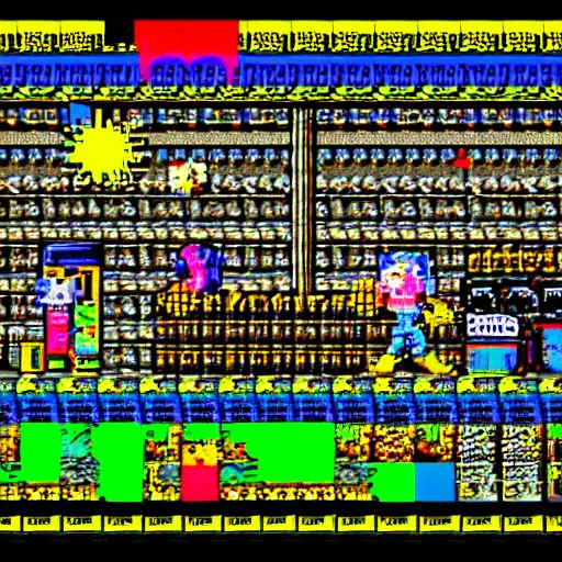 Prompt: a ZX Spectrum video game screenshot