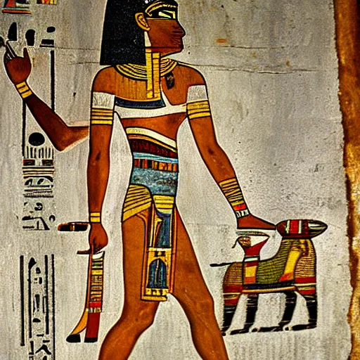 Prompt: an ancient egyptian painting of darksearch