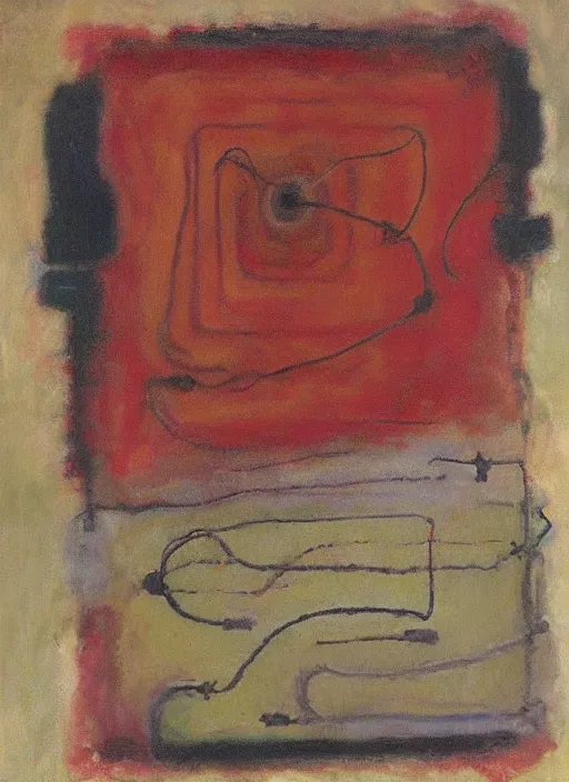 Image similar to biomechanical talisman of a formula for mind transference by maggi mcdonald, mark rothko, sabina klein