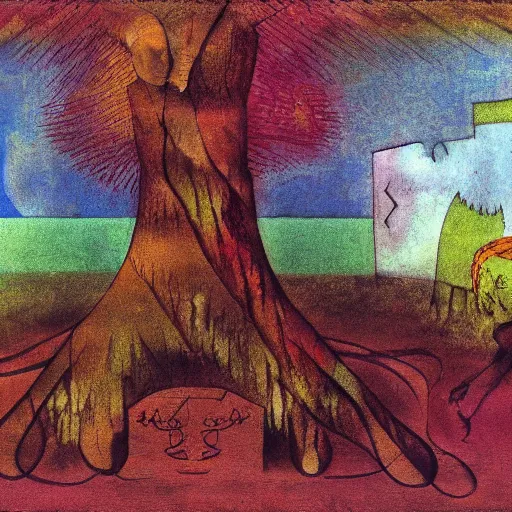 Image similar to satanic japanese spring London square amberjack birch tree soul cocobolo tree , by Paul Klee and Sandro Botticelli and Eugene Delacroix , vaporwave , 20 megapixels , NFT