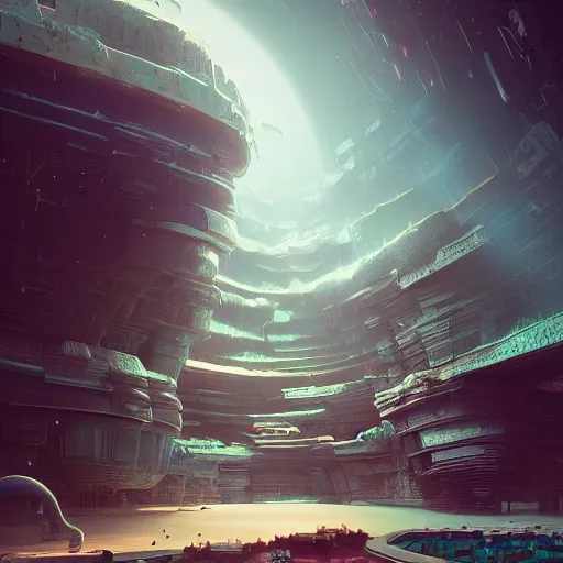 Image similar to existential dread, intricate, abstract, sci-fi, wacky, dreadful, horror, by Tooth Wu, by WLOP, by Beeple, by Dan Mumford, by Greg Rutkowski, Octane Render, digital painting highly detailed