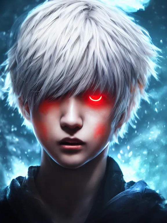 Prompt: dream portrait art of ken kaneki 8 k ultra realistic, lens flare, atmosphere, glow, detailed, intricate, full of colour, cinematic lighting, trending on artstation, 4 k, hyperrealistic, focused, extreme details, unreal engine 5, cinematic, masterpiece