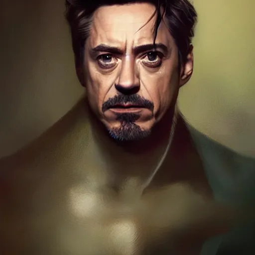 Prompt: hyper realistic portrait painting, beautifully rendered, robert downey jr. as luigi painted by greg rutkowski, wlop, artgerm, dishonored 2