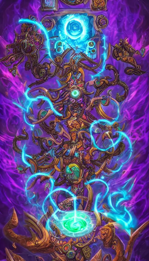 Image similar to psytrance artwork, from hearthstone