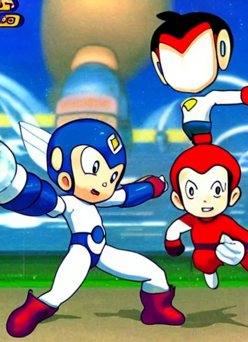 Image similar to astro boy vs. mega man, the video game, 2 0 0 2, nintendo gamecube screenshot