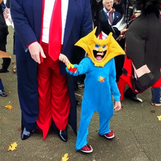 Image similar to donald trump in a child's devil costume