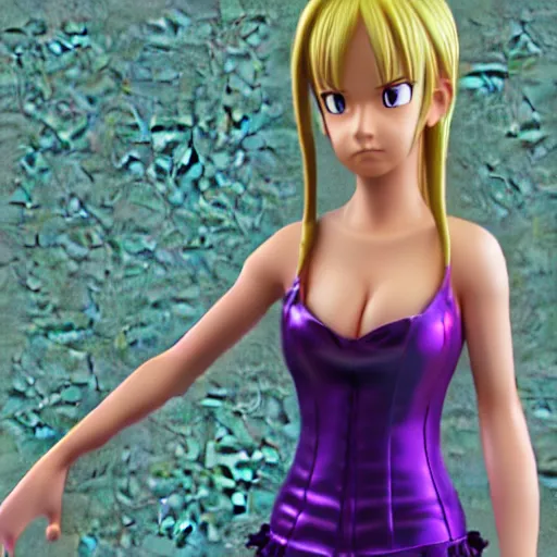 Image similar to photorealistic lucy fairy tail 3d model