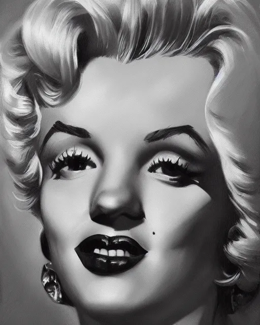 Image similar to charcoal portrait of Marilyn Monroe by Mandy Jurgens and Richard Schmid
