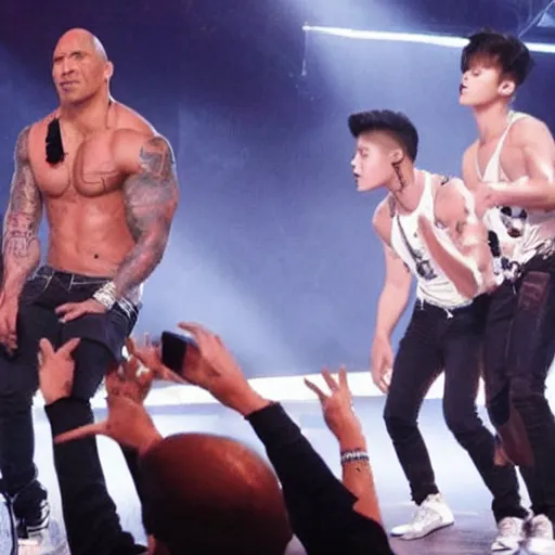 Image similar to the rock singing in a boy band, kpop, jpop, concert
