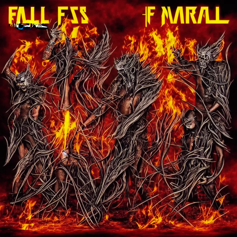 Image similar to latest in flames metal album, cover art by axel hermann and andreas marschall