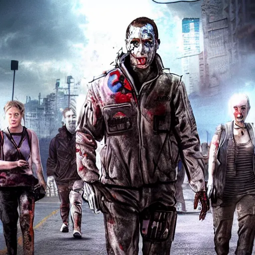 Image similar to 2047 ai apocolypse turns humans into cyborg zombies