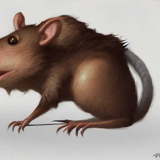 Prompt: a detailed paunting of a wizard rat with, by justin gerard and greg rutkowski, digital art, realistic painting, dnd, character design, trending on artstation