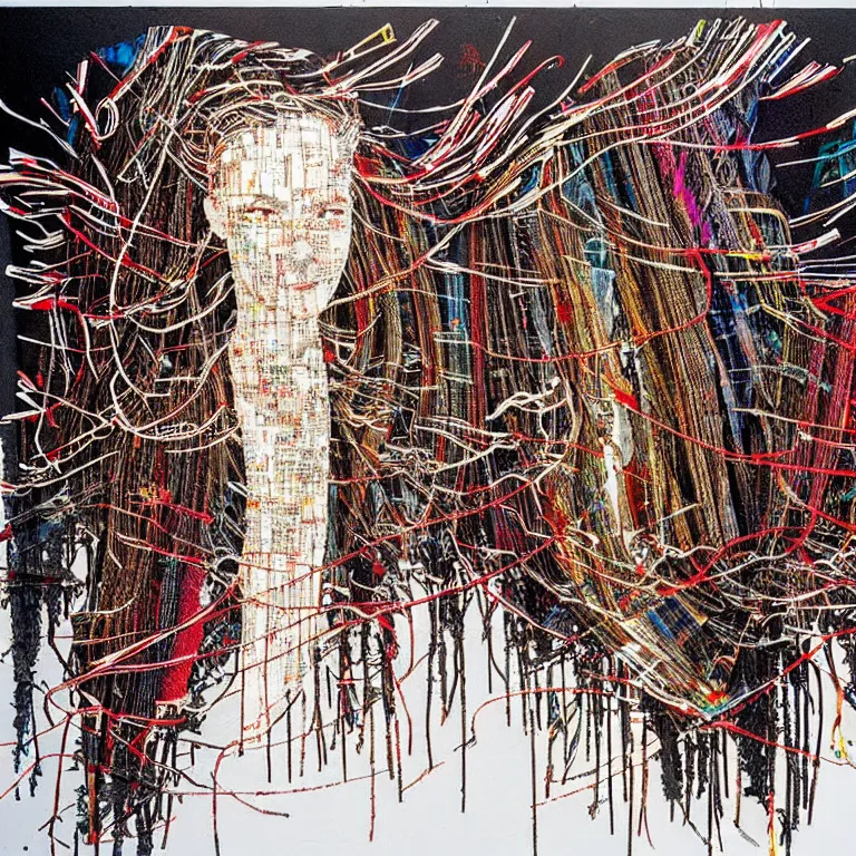 Image similar to nights falling wind is blowwing snow is pilling concept art by el anatsui and carne griffiths