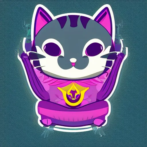 Image similar to Evil emperor kitten, sticker, highly detailed, colorful, illustration, smooth and clean vector curves, no jagged lines, vector art, smooth