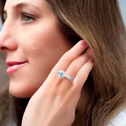 Image similar to wife wearing a ring with shimmering 7 6 0 carat diamond