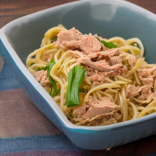 Image similar to a really tasty dish, full of noodles and tuna