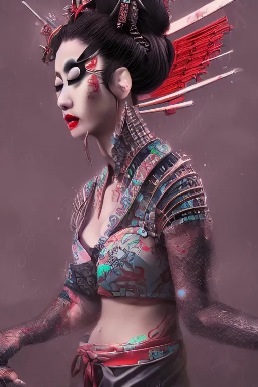 Image similar to agile geisha cyberpunk Dragon princess, digital art, 8k ,character ,realistic, portrait, hyperrealistic