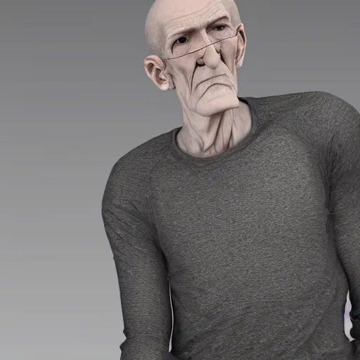 Prompt: Handsome Squidward in a black long sleeve shirt, modeling, Realistic, Hyperrealistic, 4k Resolution, 8k Resolution, Detailed, Very Detailed, Highly Detailed, Dramatic Lighting, Studio Quality Lighting, Dramatic Angle