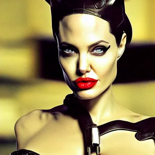 Image similar to an amazing award winning photo of angelina jolie as catwoman