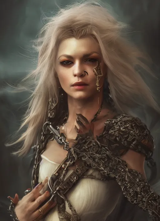 Prompt: detailed full body dark and dull oil painting of a pirate female, beautiful face, elegant pose, fantasy, illustration, insanely detailed and intricate, octane render, 4k