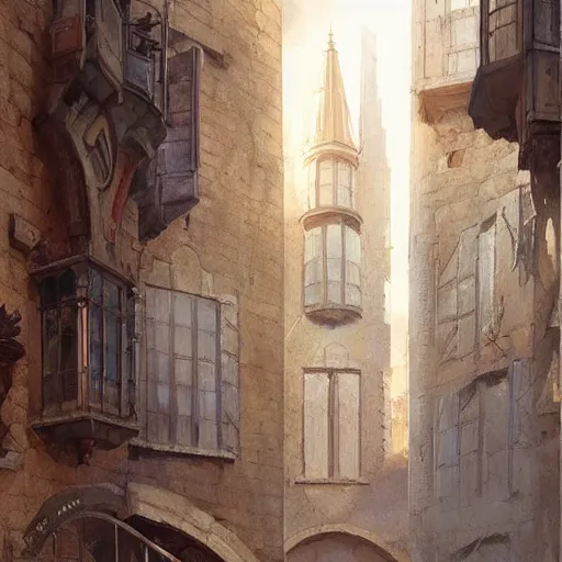 Image similar to concept art, french windows, by james gurney, greg rutkowski, john howe, artstation