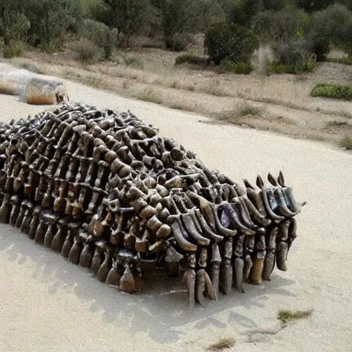 Prompt: mad Max car made out of bones horns and shells