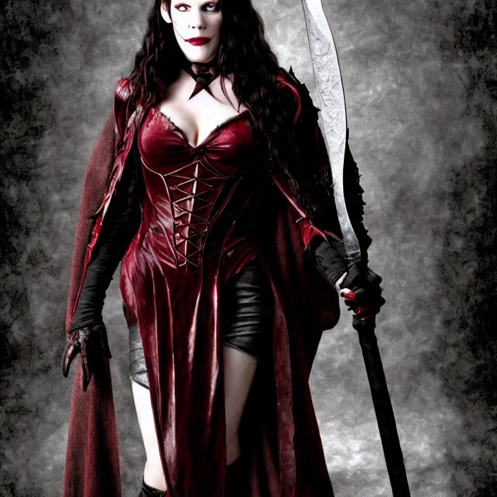 Image similar to full body photograph of liv tyler as a vampire warrior. Extremely detailed. 8k