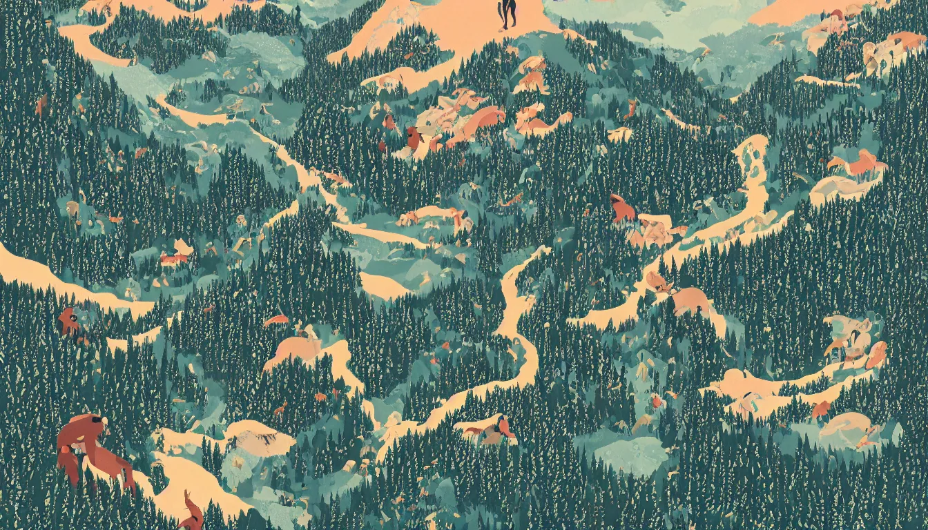 Image similar to olympic national park by victo ngai