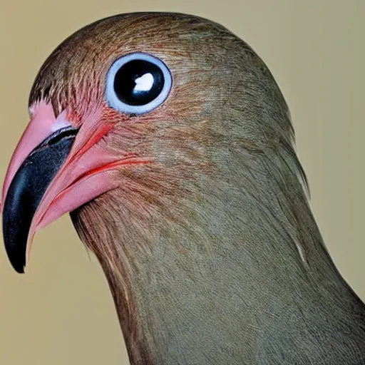 Image similar to extremely detailed cartoon bird looking directly into camera