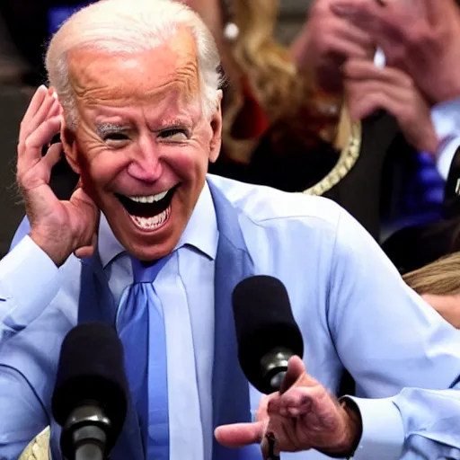 Image similar to Joe biden screaming with his mouth extremly wide open.