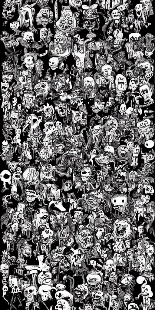 Prompt: lots of little monsters in the style of mcbess