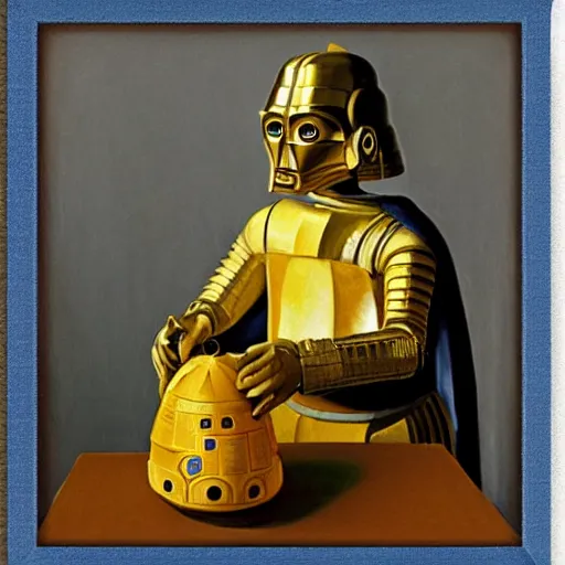 Image similar to C3P-0 painted by Vermeer