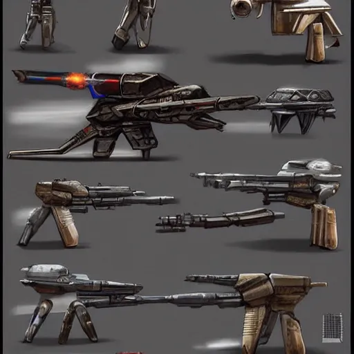 Image similar to concept art star wars weapons