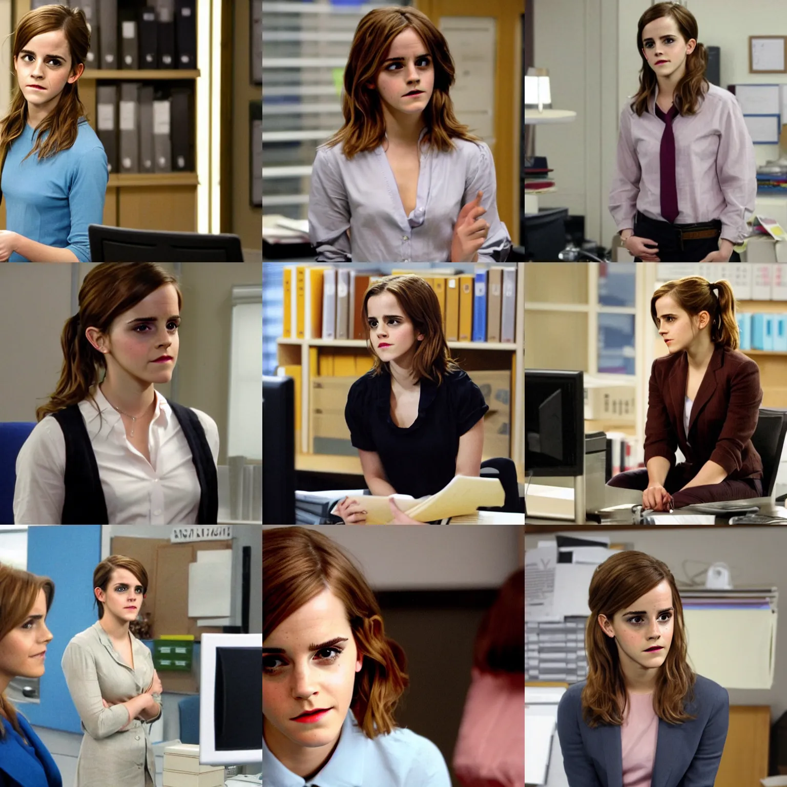 Prompt: Emma Watson in The Office TV show