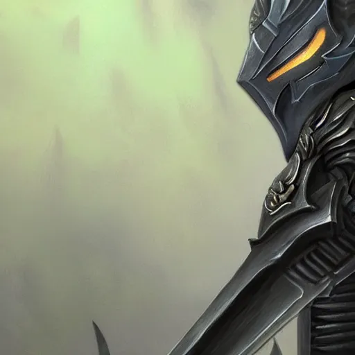 Prompt: closeup fantasy art of a void knight by kotaro chiba