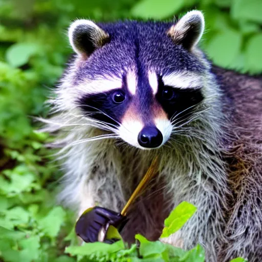 Image similar to raccoon with a spoon, hd photography