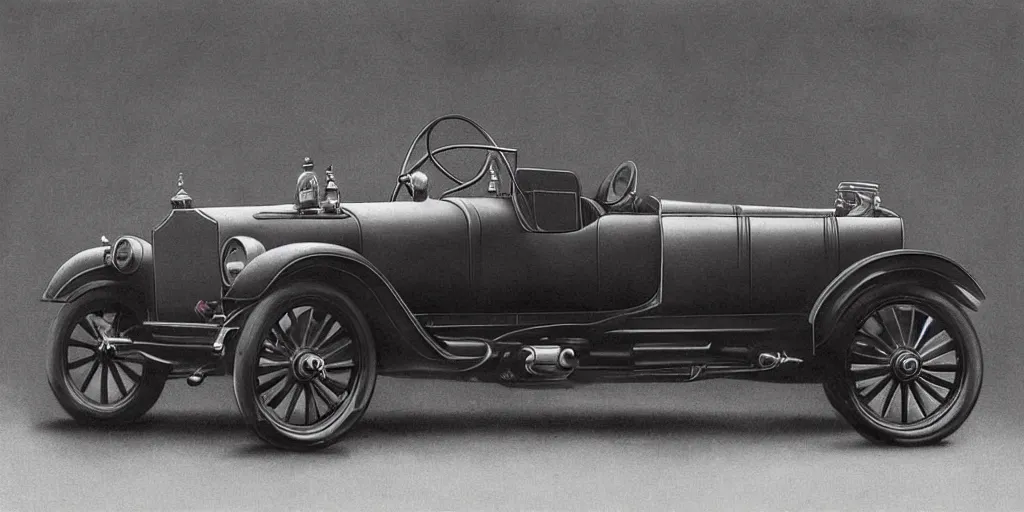 Image similar to a Photorealistic hyperrealistic car from 1920