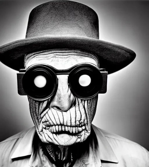 Prompt: portrait of the invisible man, angry look, dark background, studio light, hdr, nikon 2 4 mm f / 1. 8 g, by sebastiao salgado