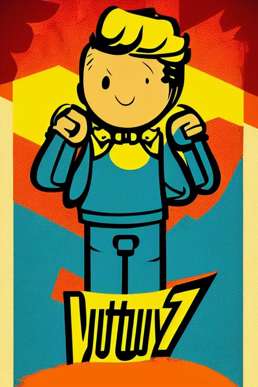 Image similar to fallout 7 6 retro futurist illustration art by butcher billy, sticker, colorful, illustration, highly detailed, simple, smooth and clean vector curves, no jagged lines, vector art, smooth andy warhol style