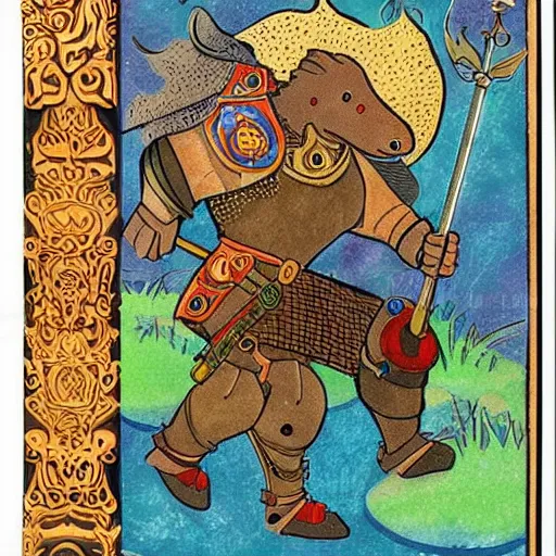 Prompt: a platypus as a medieval knight, colorful fairytale book style, highly detailed, pixar