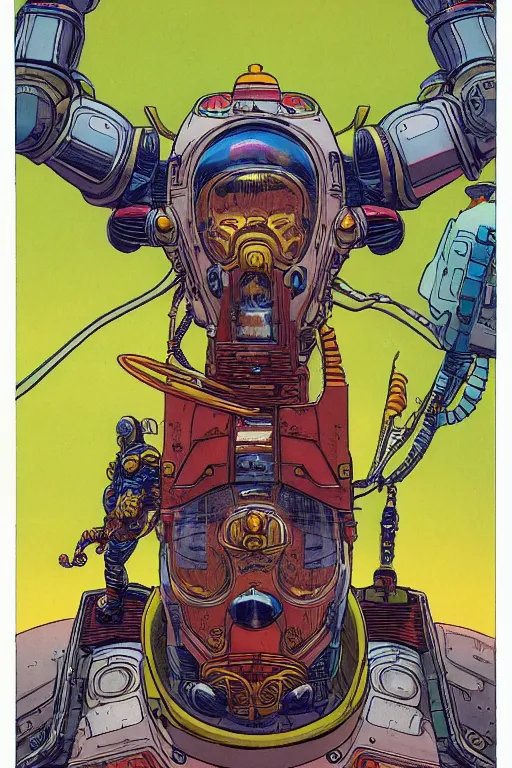 Prompt: space gladiator, by Moebius, highly detailed, vertical symmetry